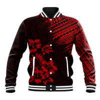 Hawaii Summer Baseball Jacket Mix Polynesian Black-Red LT6 - Wonder Print Shop
