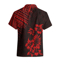 Hawaii Summer Hawaiian Shirt Mix Polynesian Black-Red LT6 - Wonder Print Shop