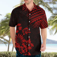 Hawaii Summer Hawaiian Shirt Mix Polynesian Black-Red LT6 - Wonder Print Shop