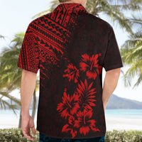 Hawaii Summer Hawaiian Shirt Mix Polynesian Black-Red LT6 - Wonder Print Shop