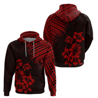Hawaii Summer Hoodie Mix Polynesian Black-Red LT6 - Wonder Print Shop