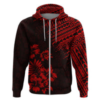 Hawaii Summer Hoodie Mix Polynesian Black-Red LT6 - Wonder Print Shop