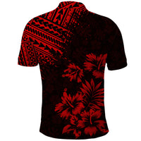 Hawaii Summer Polo Shirt Mix Polynesian Black-Red LT6 - Wonder Print Shop