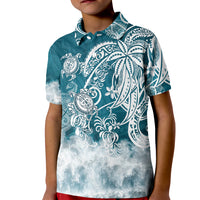 Polynesian Sea Turtle Kid Polo Shirt Tribal LT6 - Wonder Print Shop