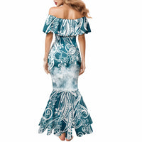 Polynesian Sea Turtle Mermaid Dress Tribal LT6 - Wonder Print Shop
