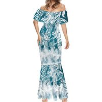Polynesian Sea Turtle Mermaid Dress Tribal LT6 - Wonder Print Shop