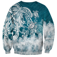 Polynesian Sea Turtle Sweatshirt Tribal LT6 - Wonder Print Shop