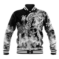 Polynesian Sea Turtle Baseball Jacket Tribal Black LT6 - Wonder Print Shop