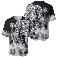 Polynesian Sea Turtle Baseball Jersey Tribal Black LT6 - Wonder Print Shop