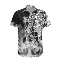 Polynesian Sea Turtle Hawaiian Shirt Tribal Black LT6 - Wonder Print Shop