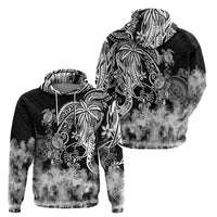 Polynesian Sea Turtle Hoodie Tribal Black LT6 - Wonder Print Shop