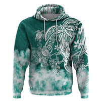 Polynesian Sea Turtle Hoodie Tribal Green LT6 - Wonder Print Shop