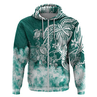 Polynesian Sea Turtle Hoodie Tribal Green LT6 - Wonder Print Shop