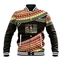 (Custom Personalised) Happy Fathers Day Polynesian Baseball Jacket I Love You Dad LT6 - Wonder Print Shop