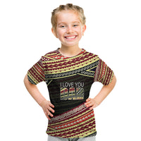 (Custom Personalised) Happy Fathers Day Polynesian Kid T Shirt I Love You Dad LT6 - Wonder Print Shop