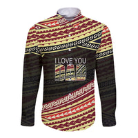 (Custom Personalised) Happy Fathers Day Polynesian Long Sleeve Button Shirt I Love You Dad LT6 - Wonder Print Shop