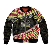 (Custom Personalised) Happy Fathers Day Polynesian Sleeve Zip Bomber Jacket I Love You Dad LT6 - Wonder Print Shop