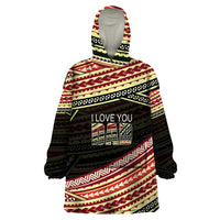 (Custom Personalised) Happy Fathers Day Polynesian Wearable Blanket Hoodie I Love You Dad LT6 - Wonder Print Shop