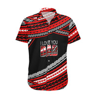 (Custom Personalised) Happy Fathers Day Polynesian Hawaiian Shirt I Love You Dad Red LT6 - Wonder Print Shop