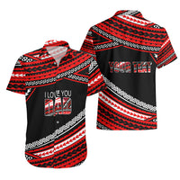 (Custom Personalised) Happy Fathers Day Polynesian Hawaiian Shirt I Love You Dad Red LT6 - Wonder Print Shop
