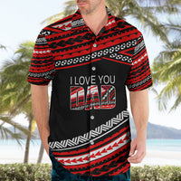 (Custom Personalised) Happy Fathers Day Polynesian Hawaiian Shirt I Love You Dad Red LT6 - Wonder Print Shop