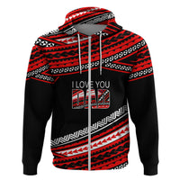 Personalized Happy Fathers Day Polynesian Hoodie I Love You Dad Red LT6 - Wonder Print Shop
