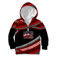 (Custom Personalised) Happy Fathers Day Polynesian Kid Hoodie I Love You Dad Red LT6 - Wonder Print Shop