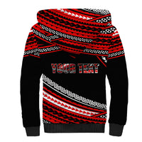 (Custom Personalised) Happy Fathers Day Polynesian Sherpa Hoodie I Love You Dad Red LT6 - Wonder Print Shop