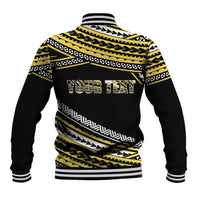 (Custom Personalised) Happy Fathers Day Polynesian Baseball Jacket I Love You Dad Gold LT6 - Wonder Print Shop