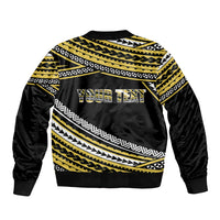 (Custom Personalised) Happy Fathers Day Polynesian Bomber Jacket I Love You Dad Gold LT6 - Wonder Print Shop