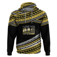 Personalized Happy Fathers Day Polynesian Hoodie I Love You Dad Gold LT6 - Wonder Print Shop