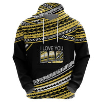 Personalized Happy Fathers Day Polynesian Hoodie I Love You Dad Gold LT6 - Wonder Print Shop