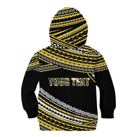 (Custom Personalised) Happy Fathers Day Polynesian Kid Hoodie I Love You Dad Gold LT6 - Wonder Print Shop
