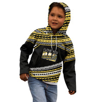 (Custom Personalised) Happy Fathers Day Polynesian Kid Hoodie I Love You Dad Gold LT6 - Wonder Print Shop