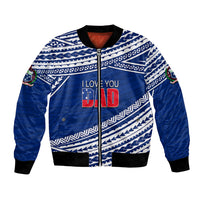 (Custom Personalised) Happy Fathers Day Samoa Bomber Jacket I Love You Dad Blue LT6 - Wonder Print Shop