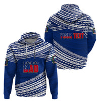 Personalized Happy Fathers Day Samoa Hoodie I Love You Dad Blue LT6 - Wonder Print Shop