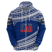 Personalized Happy Fathers Day Samoa Hoodie I Love You Dad Blue LT6 - Wonder Print Shop