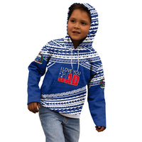 (Custom Personalised) Happy Fathers Day Samoa Kid Hoodie I Love You Dad Blue LT6 - Wonder Print Shop