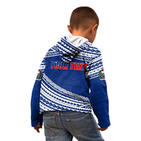 (Custom Personalised) Happy Fathers Day Samoa Kid Hoodie I Love You Dad Blue LT6 - Wonder Print Shop