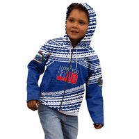(Custom Personalised) Happy Fathers Day Samoa Kid Hoodie I Love You Dad Blue LT6 - Wonder Print Shop