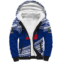 (Custom Personalised) Happy Fathers Day Samoa Sherpa Hoodie I Love You Dad Blue LT6 - Wonder Print Shop