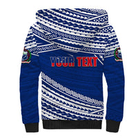 (Custom Personalised) Happy Fathers Day Samoa Sherpa Hoodie I Love You Dad Blue LT6 - Wonder Print Shop