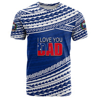 (Custom Personalised) Happy Fathers Day Samoa T Shirt I Love You Dad Blue LT6 - Wonder Print Shop