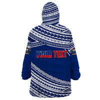 (Custom Personalised) Happy Fathers Day Samoa Wearable Blanket Hoodie I Love You Dad Blue LT6 - Wonder Print Shop