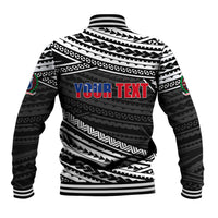 (Custom Personalised) Happy Fathers Day Samoa Baseball Jacket I Love You Dad Black LT6 - Wonder Print Shop