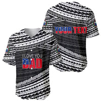 (Custom Personalised) Happy Fathers Day Samoa Baseball Jersey I Love You Dad Black LT6 - Wonder Print Shop