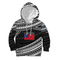(Custom Personalised) Happy Fathers Day Samoa Kid Hoodie I Love You Dad Black LT6 - Wonder Print Shop