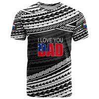 (Custom Personalised) Happy Fathers Day Samoa T Shirt I Love You Dad Black LT6 - Wonder Print Shop