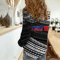 (Custom Personalised) Happy Fathers Day Samoa Women Casual Shirt I Love You Dad Black LT6 - Wonder Print Shop