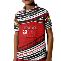 Custom Happy Fathers Day Tonga Polo Shirt for Kid I Love You Dad LT6 - Wonder Print Shop